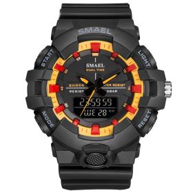 Sports Dual Display Men's Calendar Watch (Option: Black orange)