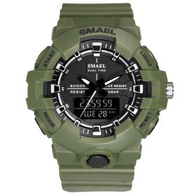 Sports Dual Display Men's Calendar Watch (Option: Army Green)